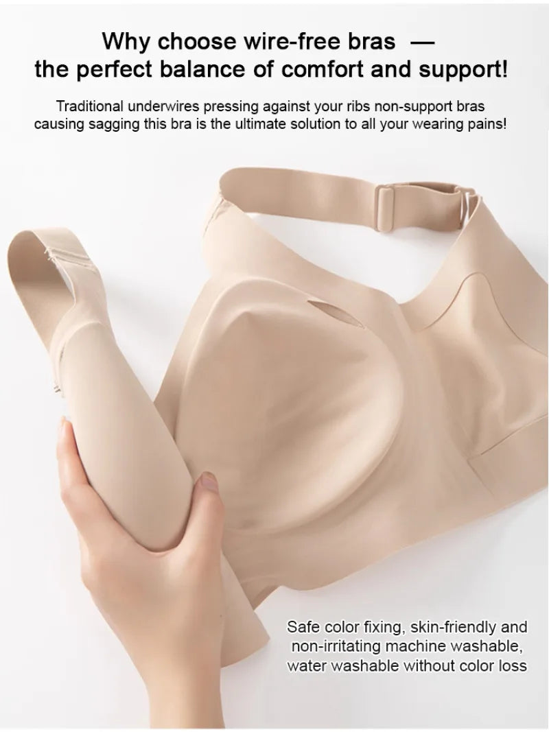 Women'S Seamless Bra, Removable Pads Wireless Bralette, Comfortable Full-Coverage, Ideal for Daily Casual Wear Use